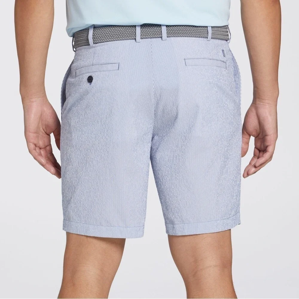 New Walter Hagen Men's Clubhouse Seersucker Golf Shorts 9” inseam chino stripes
